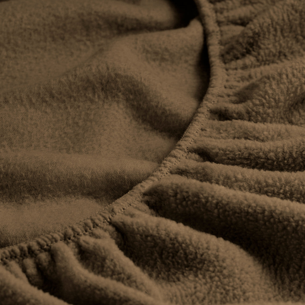 Bare Home Polar Fleece Sheet Set, Cocoa, Twin Xl