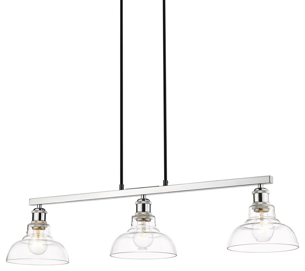 Golden Lighting 0305-3SF CLR Carver 3 Light 36"W Fixed Rail - Matte Black