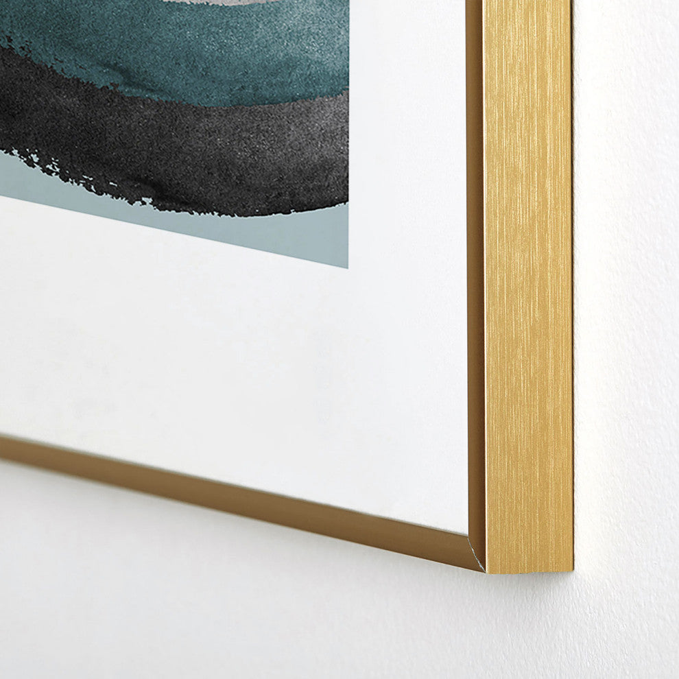 Gale Switzer Brushstroke rainbows teal Metal Framed Art Print
