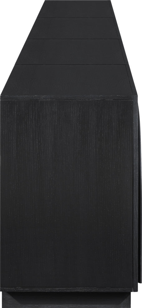 Navona Oak Veneer Sideboards / Buffet, Black, 4pc