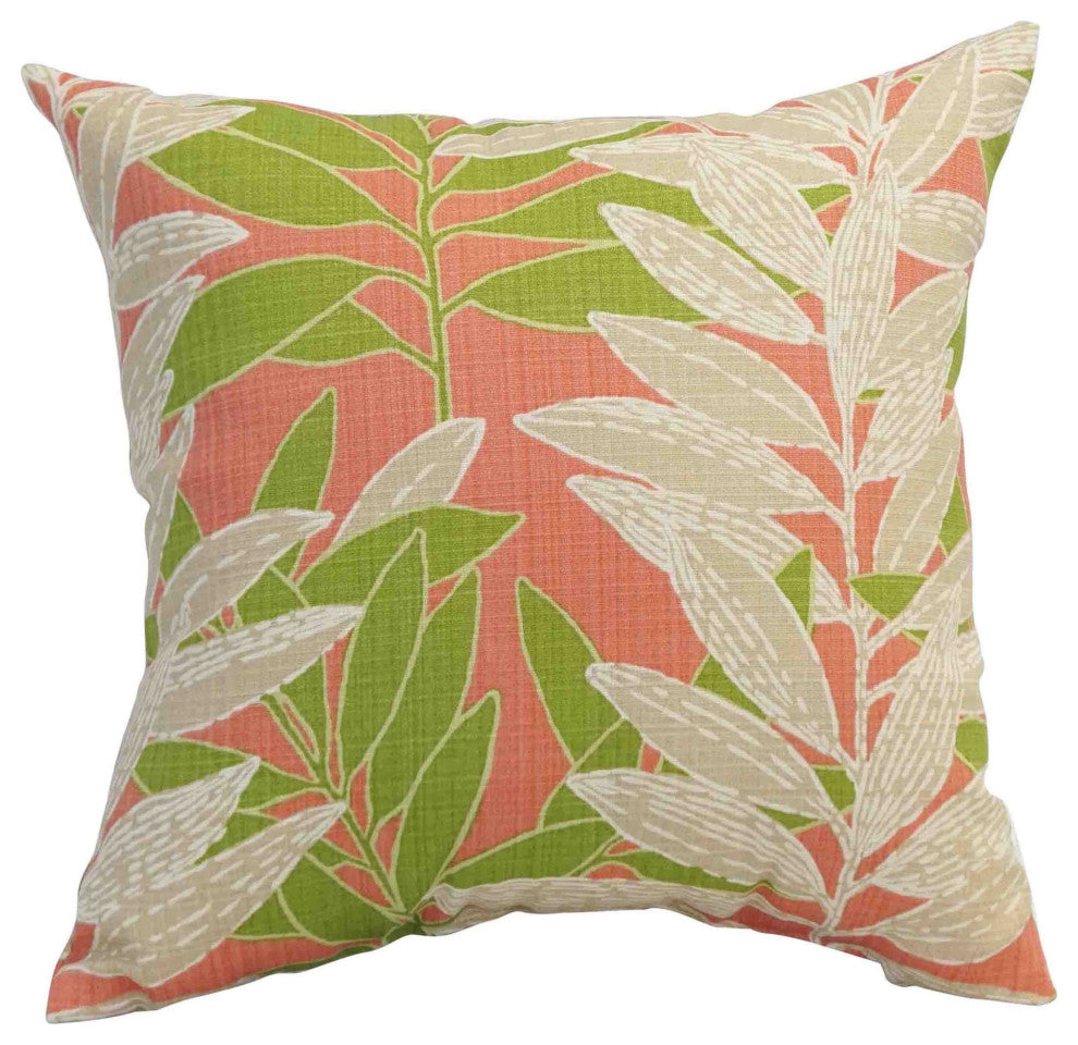 17" Square Polyester Outdoor Throw Pillows, Set of 4, Eastbluff Coral