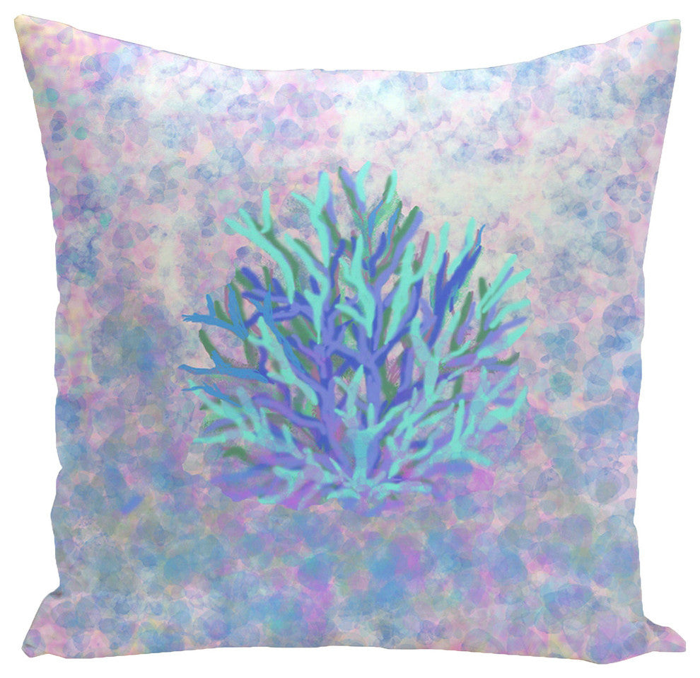 Polyester Decorative Pillow, Coral, 16"x16"