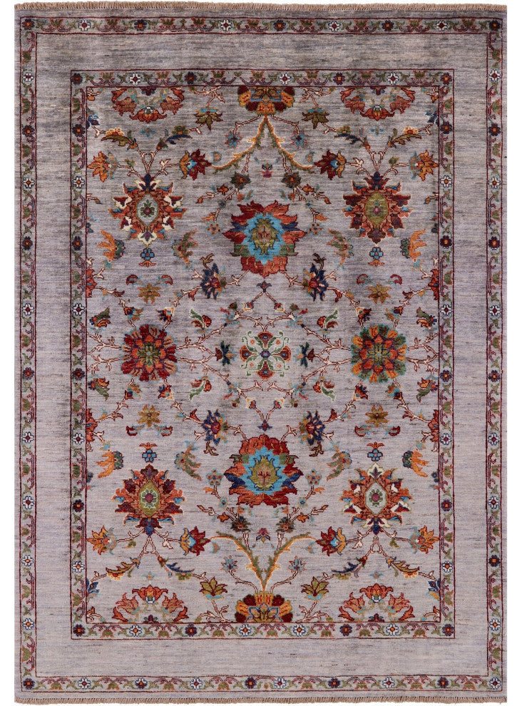 Persian Tabriz Hand Knotted Wool Rug 4' 11" X 6' 8" - Q12197