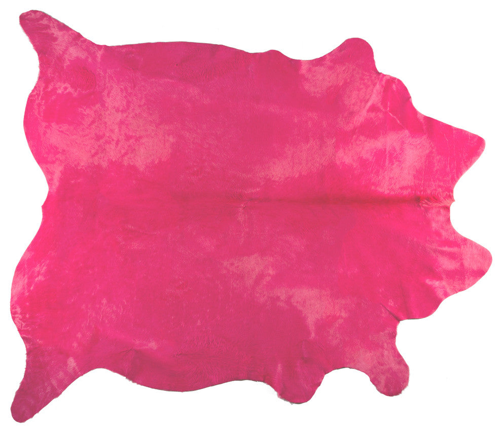 Geneva 6'x7' Cowhide Rug, Soft Pink