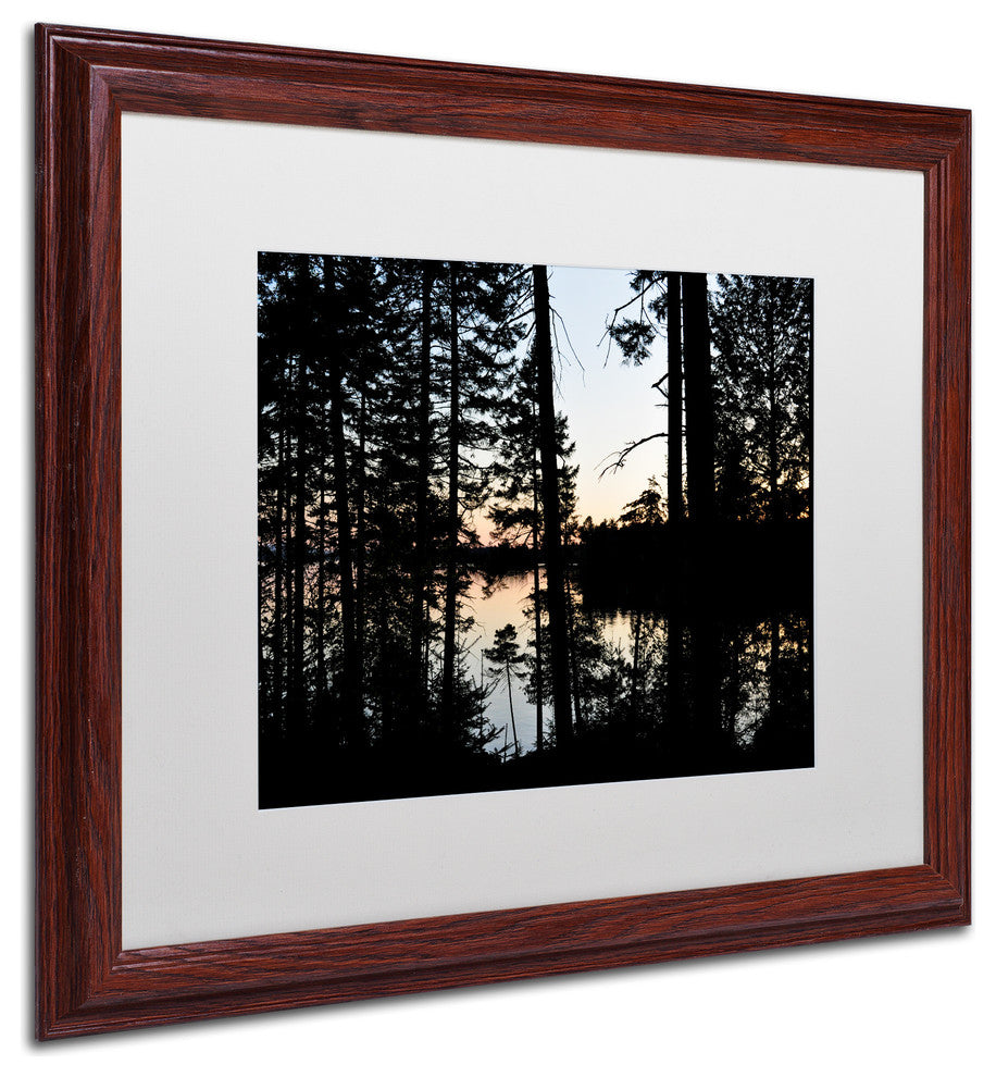 Nicole Dietz 'Sunset Through The Trees' Matted Art, Wood Frame, White, 20x16