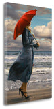 "Red Umbrella" By Paul Kelley,Ready to Hang Giclee Print on Gallery Wrap Canvas