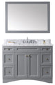 Virtu Elise 48" Single Bathroom Vanity, Gray With Marble Top, With Mirror