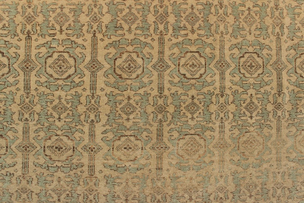 Yousafi Fine Chobi Cynthia Beige and Brown Rug, 8''11x11''9