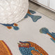 Algarve Modern Fish High-Low Indoor/Outdoor Area Rug, Navy/Orange/Cream, 5 X 8