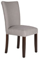 Benzara BM195015 Fabric Upholstered Wooden Parson Dining Chair, Gray and Brown
