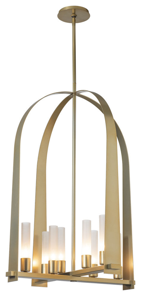 Triomphe 8-Light Pendant Modern Brass Frosted Glass