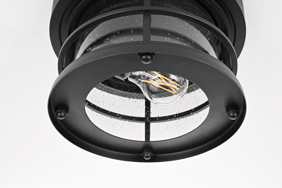 Home Living 10" Outdoor Flush Mount, Black