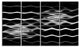 White Waves Fractal Pattern, Abstract Wall Art Canvas, 48"x28", 4 Panels