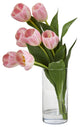 Tulip Artificial Arrangement, Cylinder Vase, Pink