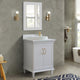 25" Single Vanity, White Finish With White Engineered Stone Top And Round Sink