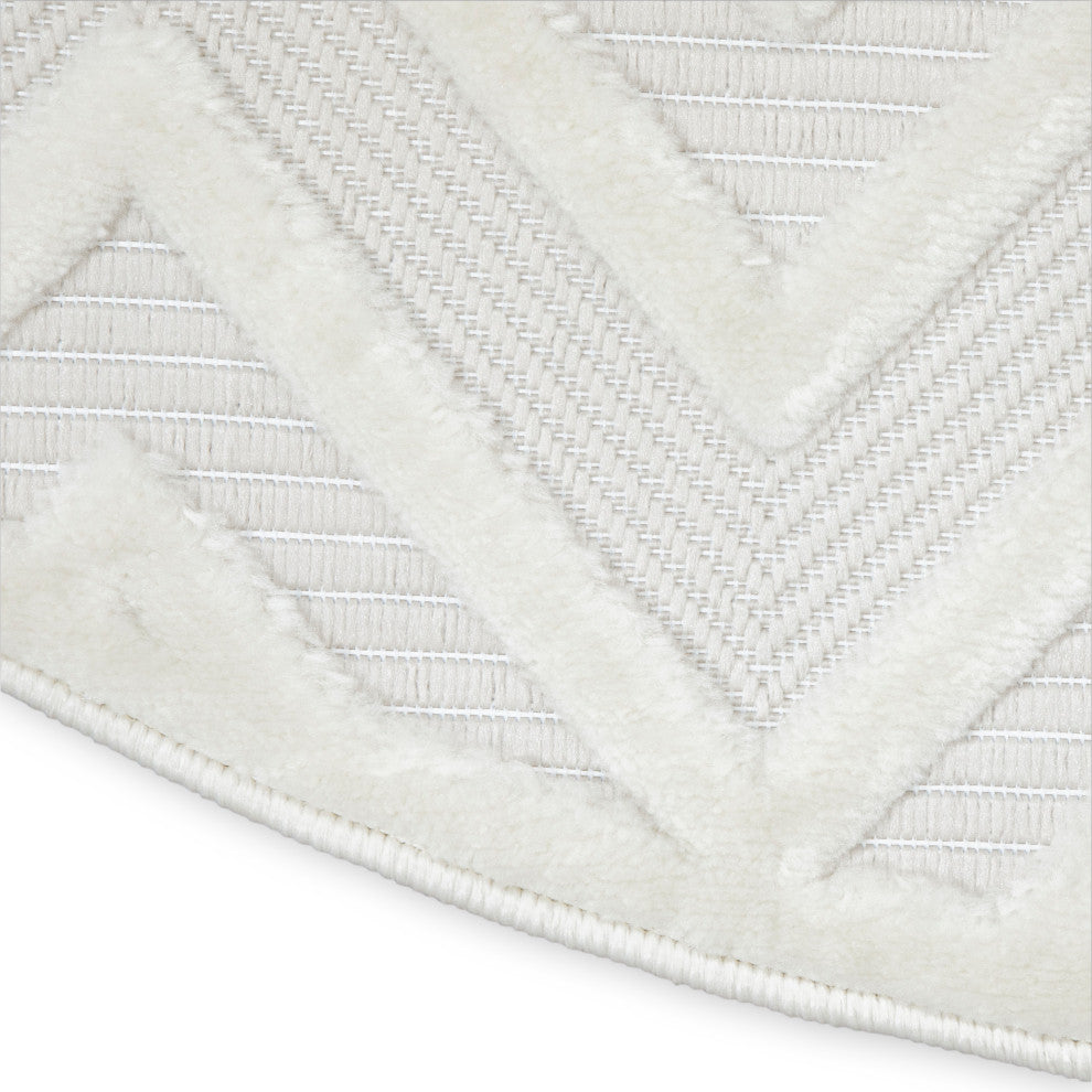 Nourison Versatile 10'' x Round Ivory White Modern Rug