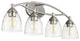 Barkley 4-Light Vanity Fixture, Satin Nickel With Clear Seeded