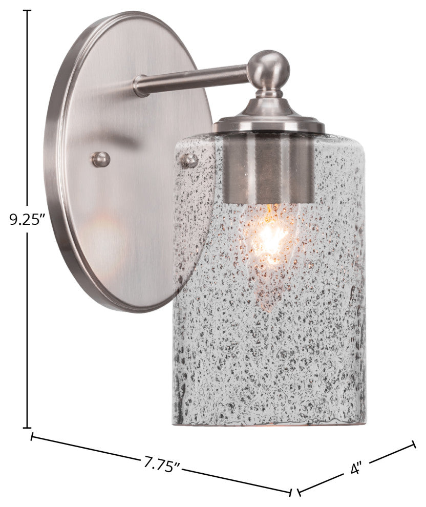 Capri 1-Light Wall Sconce, Brushed Nickel/Smoke Bubble