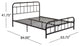 GDF Studio Sylvia Industrial Queen Iron Bed Frame, Hammered Copper