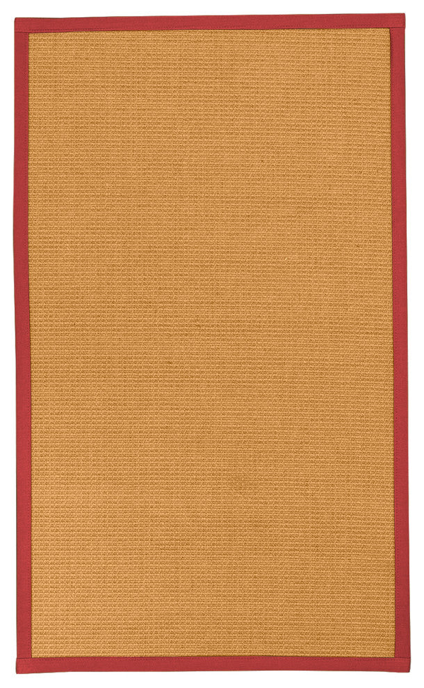 Natural Area Rugs Davlin Custom Sisal Rug, 12' x 18', Red Border