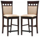 Set of 2 Counter Height Stools, Cappuccino And Tan