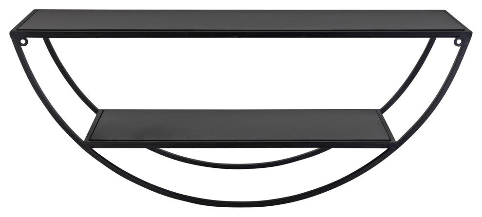 Tancill Half Circle Wall Shelf, Black 26x11