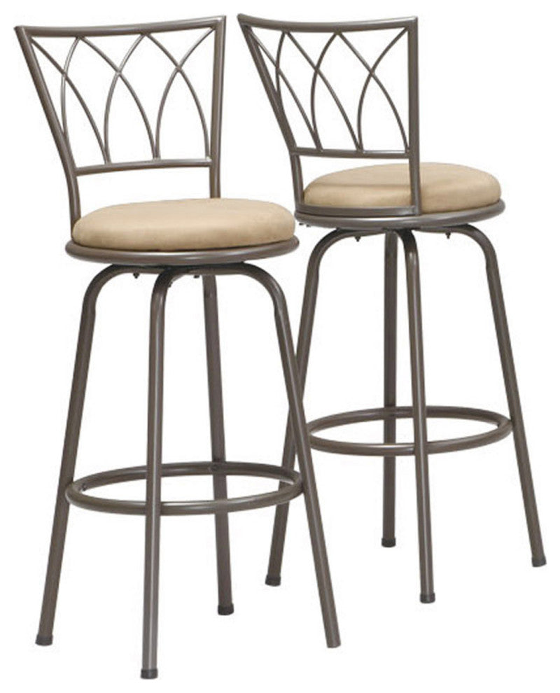 43" X 43" X 86" Espresso  Metal  Foam  Microsuede  Barstool 2Pcs