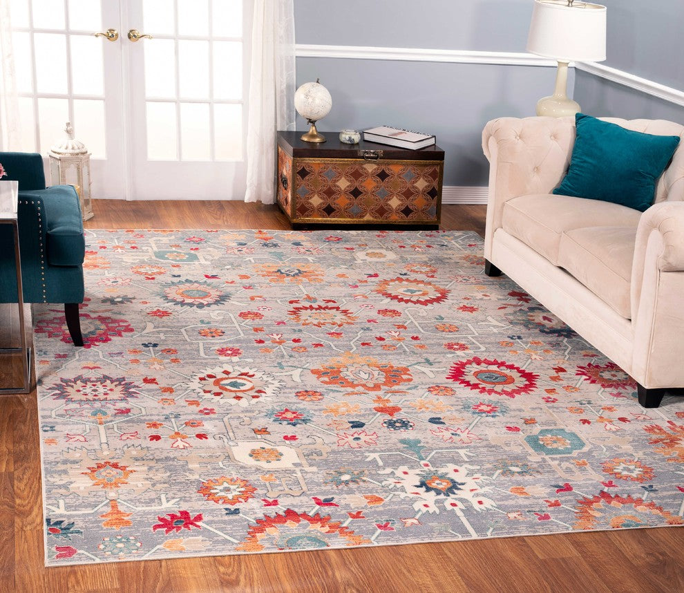 Noori Rug Distressed Herlinda Beige/Blue Runner