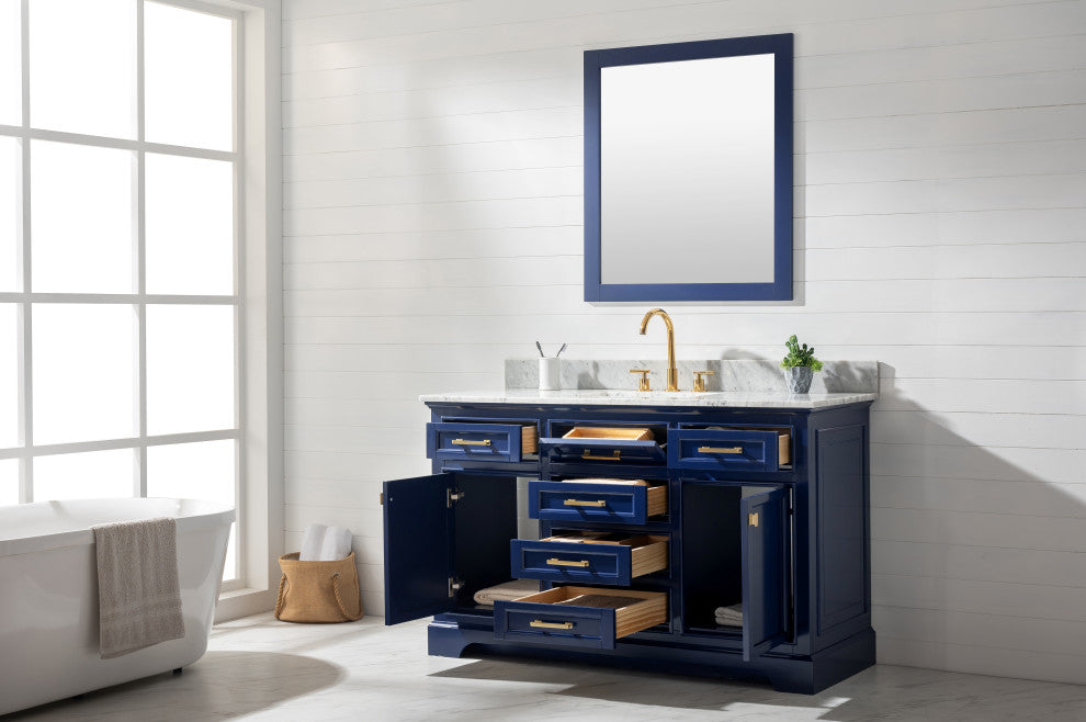 Milano 54" Single Sink Vanity, Blue