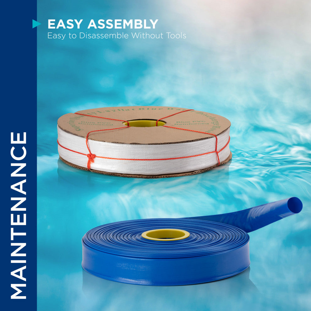 Alpine PVC Lay-Flat Water Discharge Hose x 300Ft, 3"Diameter