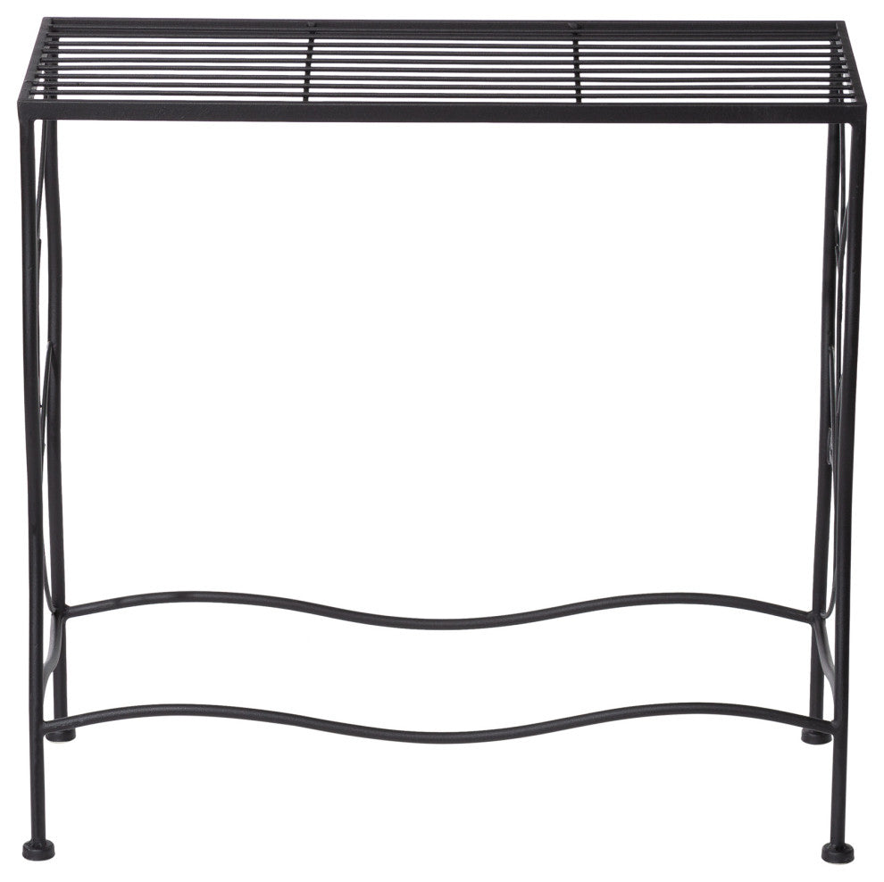Rectangular Nesting Black Metal Plant Stand, Set of 3