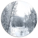 Beautiful Winter Panorama, Landscape Large Disc Metal Wall Art, 23"
