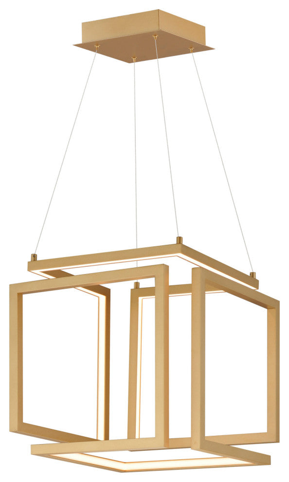 ET2 E21262 Penrose 16"W LED Abstract Square Chandelier - Gold