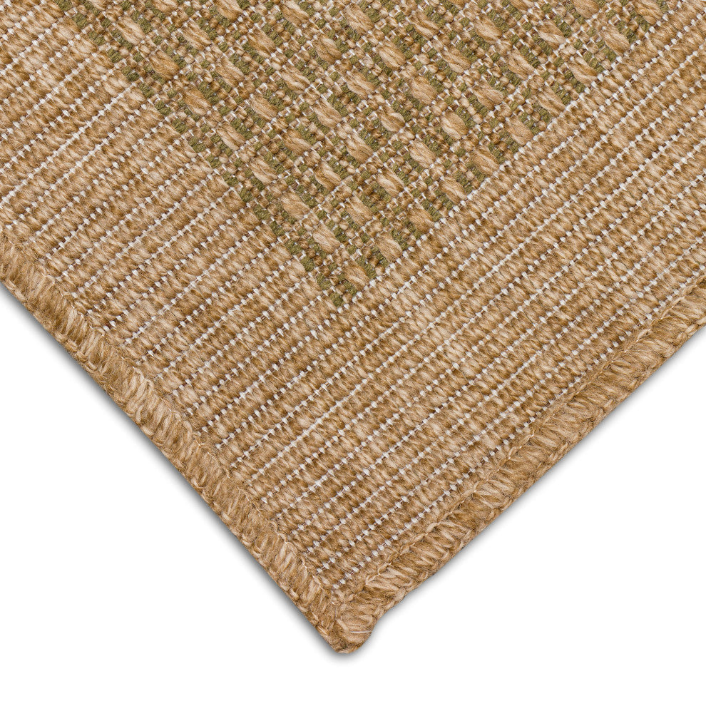 Sahara Texture Border Indoor/Outdoor Rug, Green, 1'11"x7'6"