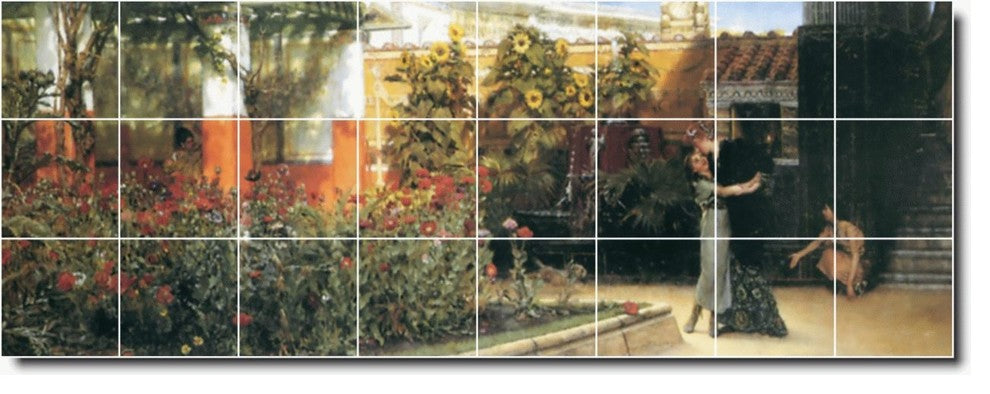 Lawrence Alma-Tadema Men Women Painting Ceramic Tile Mural #33, 64"x24"