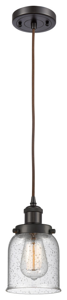 Small Bell 1-Light Mini Pendant, Oil Rubbed Bronze, Seedy