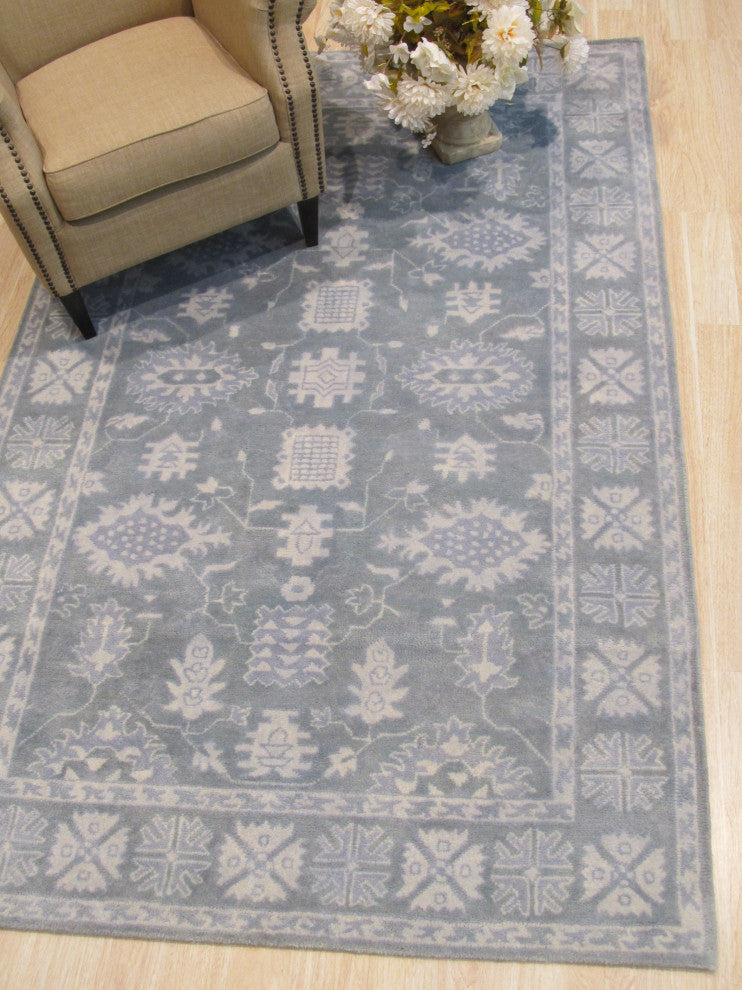Gray Traditional Oriental Overdyed Area Rug