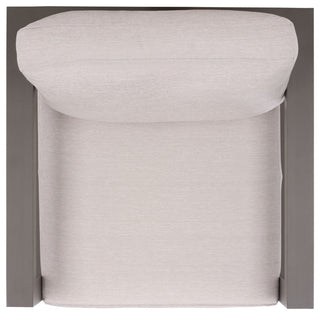 Safavieh Couture Donaldo Aluminum Outdoor Chair, Dark Grey/Beige