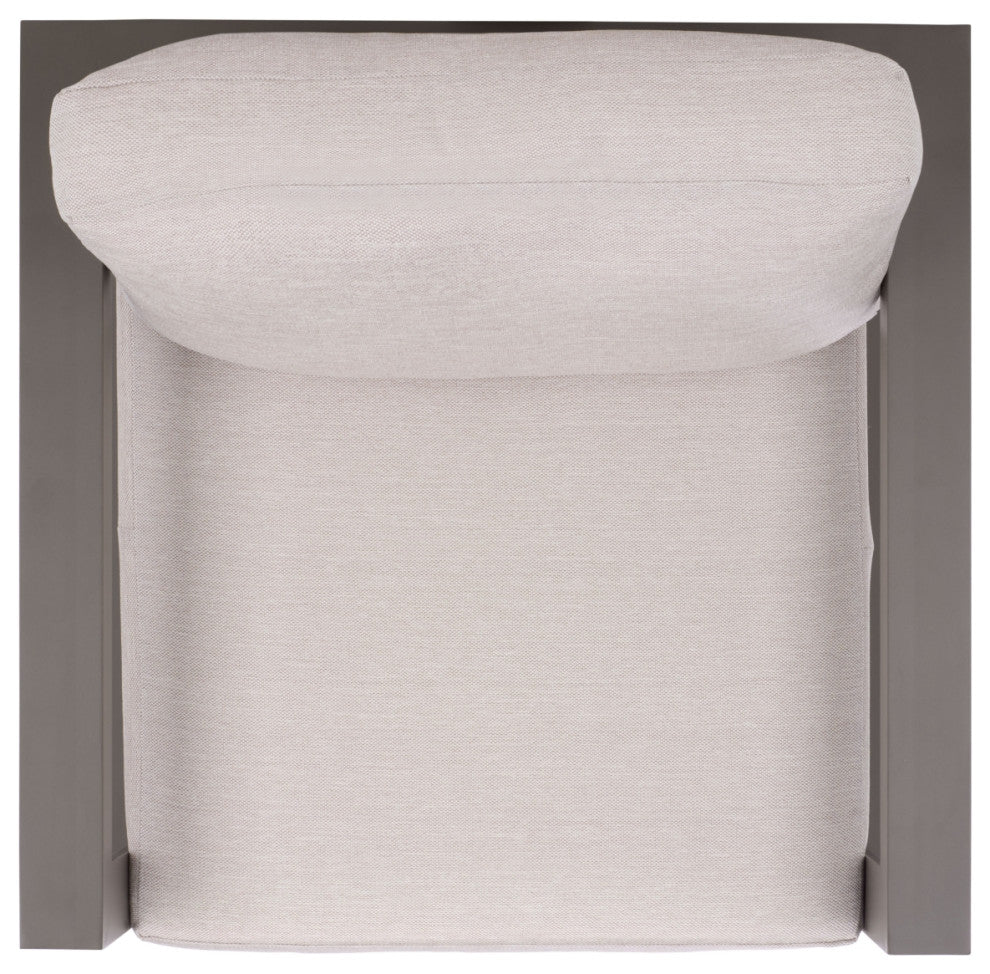 Safavieh Couture Donaldo Aluminum Outdoor Chair, Dark Grey/Beige