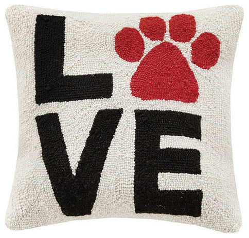 Love Paw Print Hook Pillow