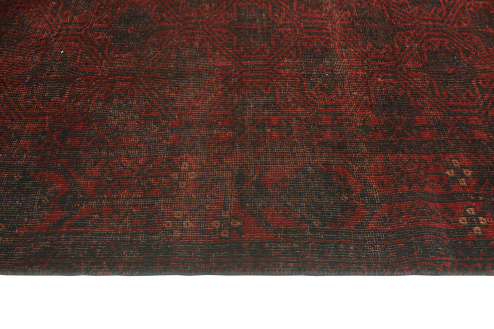 Vintage Distressed Hootan Red/Charcoal Rug, 3'7 x 6'9