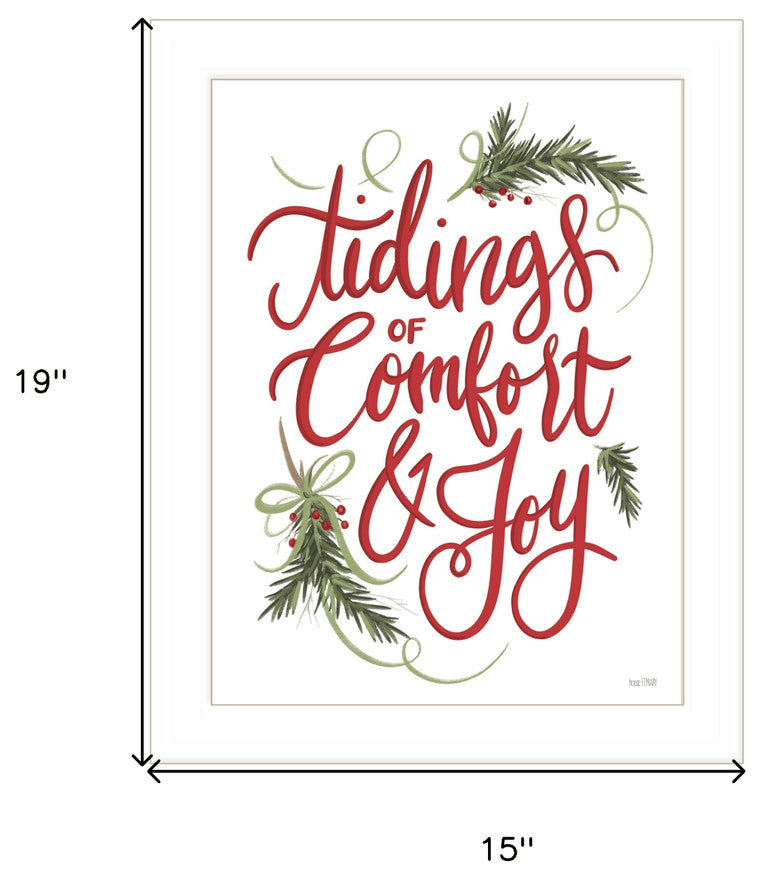 Tidings of Comfort and Joy 2 White Framed Print Wall Art