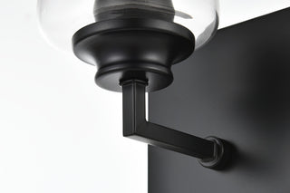 1 Light Black And Clear Bath Sconce