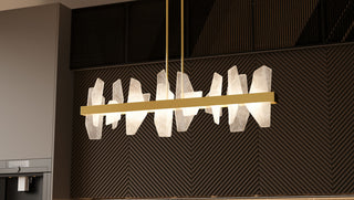 Quoizel PCAUR142 Aurelia 42"W LED Abstract Linear Chandelier - Soft Gold