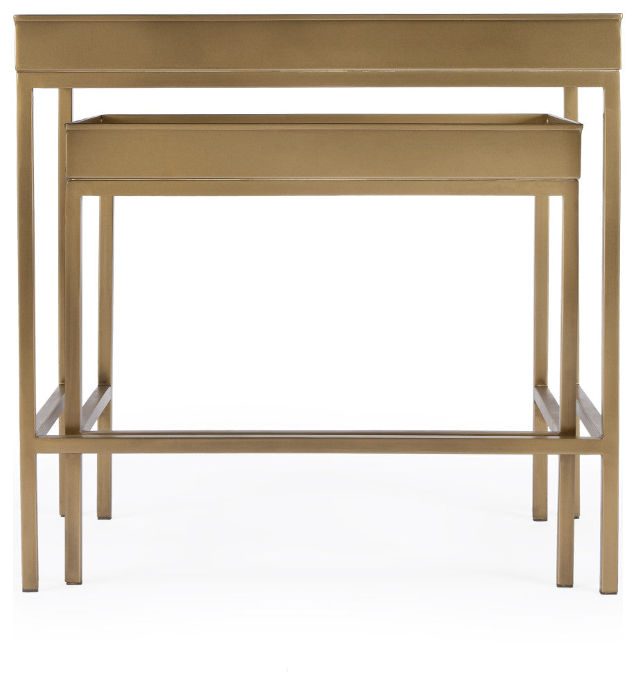 Butler Specialty Company, Lenny 2 Piece Glass Nesting Tables, Gold