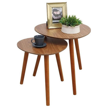 Convenience Concepts Oslo Java Nesting End Tables in Cherry Wood Finish