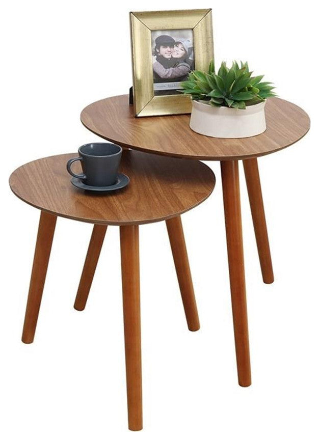 Convenience Concepts Oslo Java Nesting End Tables in Cherry Wood Finish