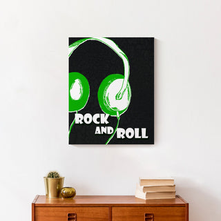 Rock And Roll Headphones 16x20 Canvas Wall Art