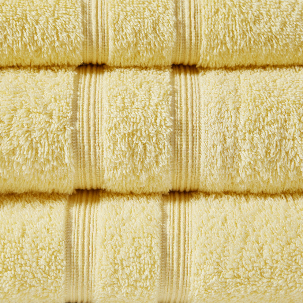 510 Design Aegean Turkish Cotton 500gsm 6-Piece Bathroom Towel Set, Yellow