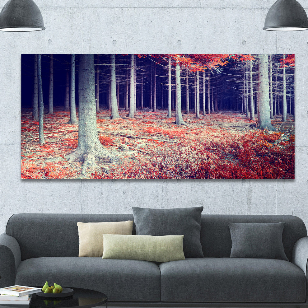 Beautiful Fall Forest Panorama, Large landscape Canvas Art Print, 60"x28"